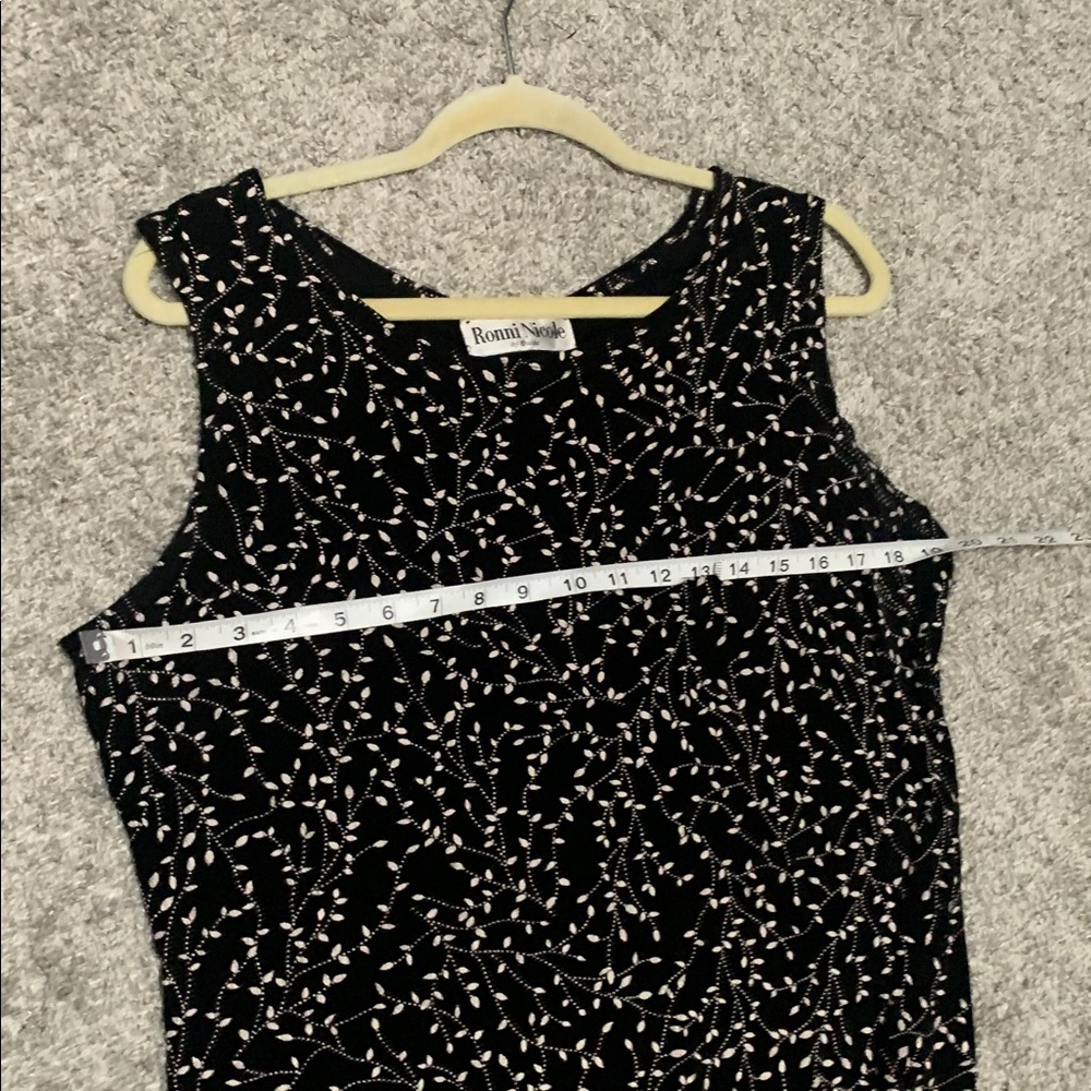 Vintage Ronni Nicole Black Floral Sleeveless Midi Dress - Picture 7 of 7